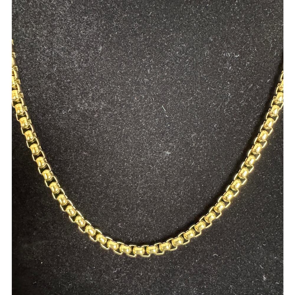 20" Gold Stainless Steel Rolo Chain Necklace — New Unbranded Fashion Chain N126 - Picture 2 of 4